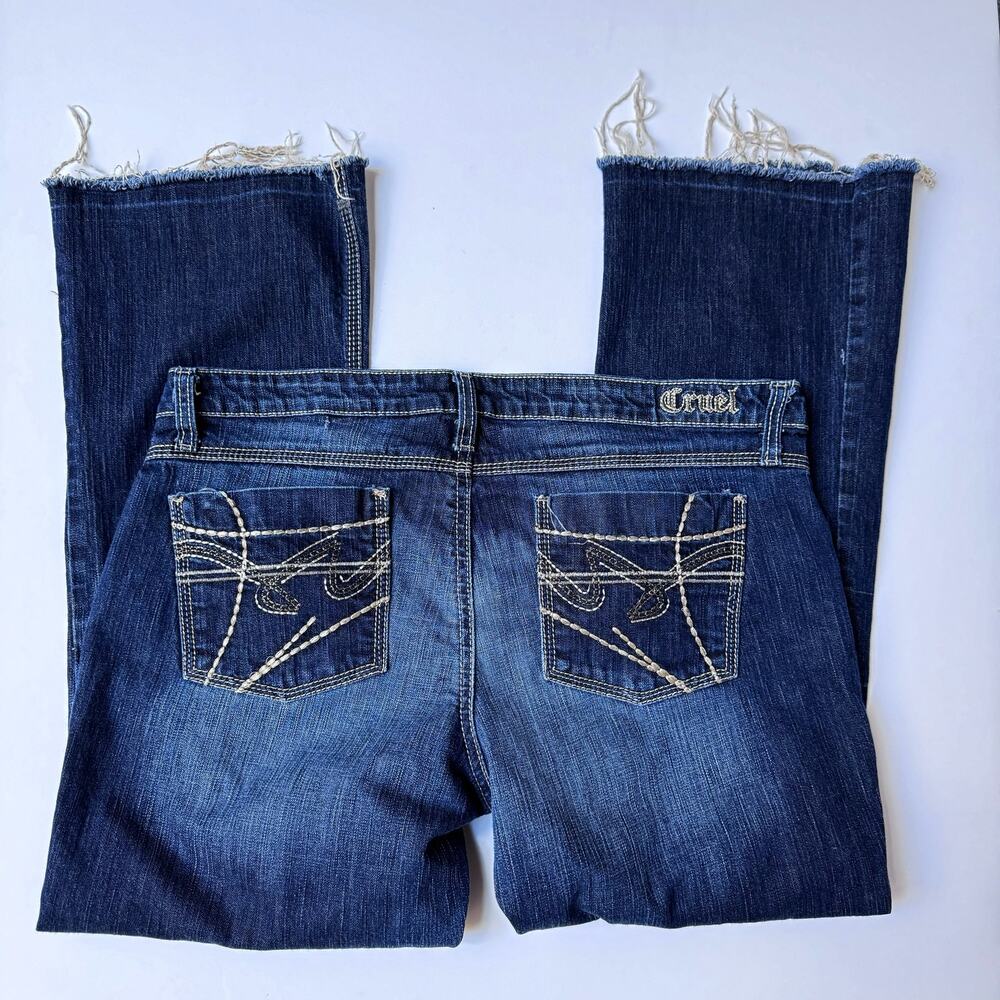 Cruel Cora Quality Denim Cotton Low Rise Bootcut Dark Wash Jeans Women's 15